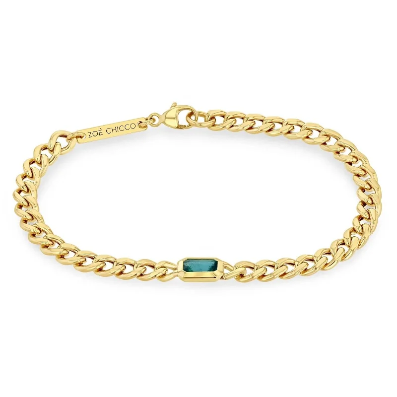 pearl bangles for women -ZOE CHICCO Emerald Bezel Bracelet