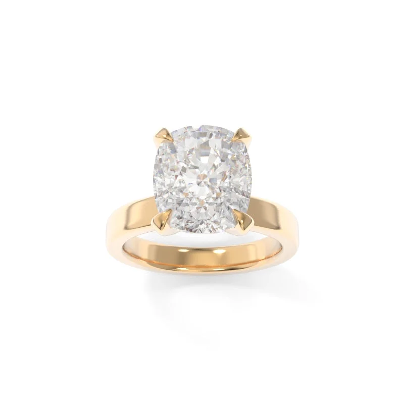 engagement rings with round diamonds and rubies for women -Simone Solitaire Elongated Cushion