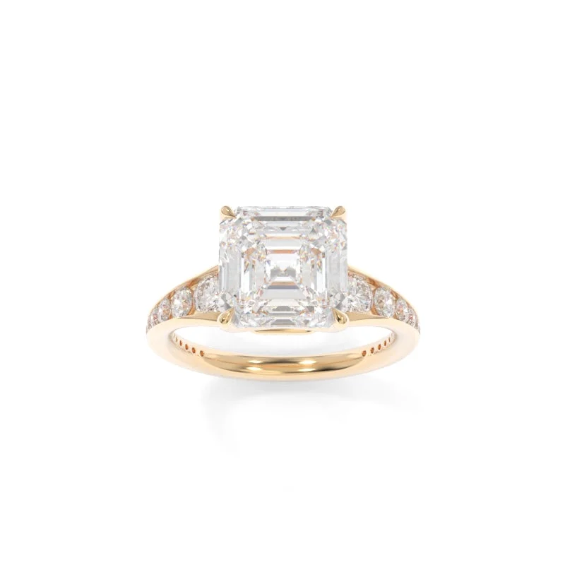 engagement rings with small diamonds for women -Collins Ring Asscher