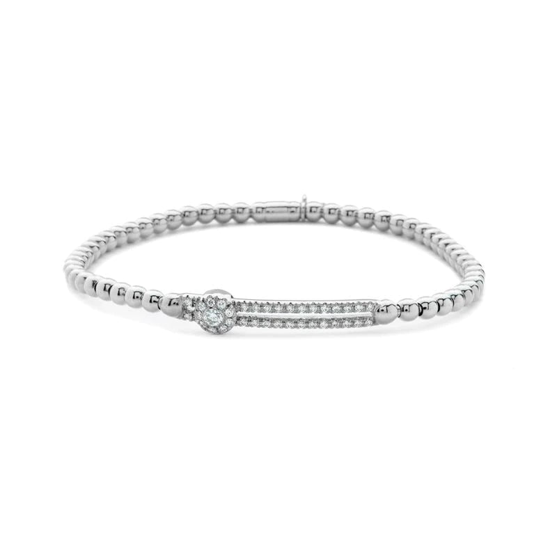 friendship bracelets for women -0.37ctw, 18K White Gold Tresore Stretch Bracelet