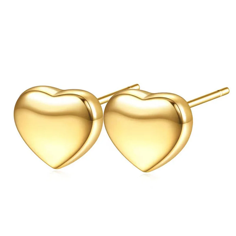 Gold stud earrings