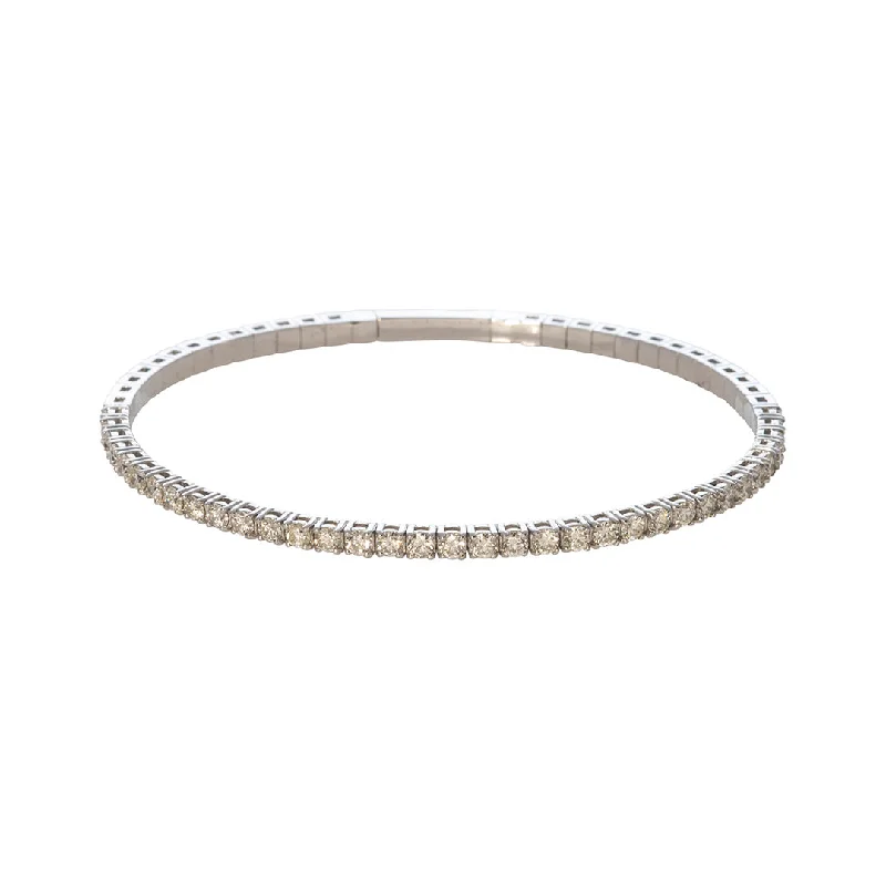 geometric bangles for women -2ctw Diamond 14K White Gold Flexible Tennis Bangle