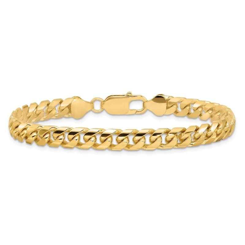 thin bangles for women -Solid Gold 6.25MM Miami Cuban Chain Bracelet