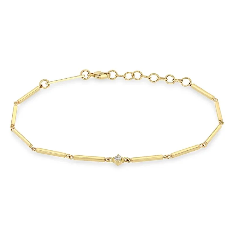 wide bangles for women -ZOE CHICCO Bar Link Diamond Bracelet