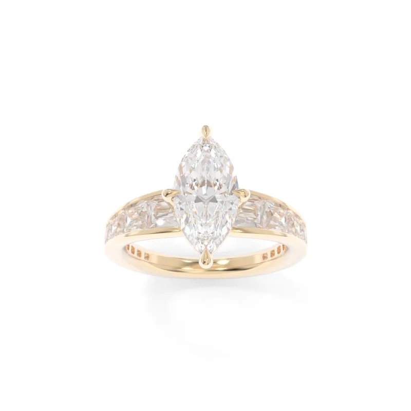 modern solitaire engagement rings for women -Arden Ring Marquise