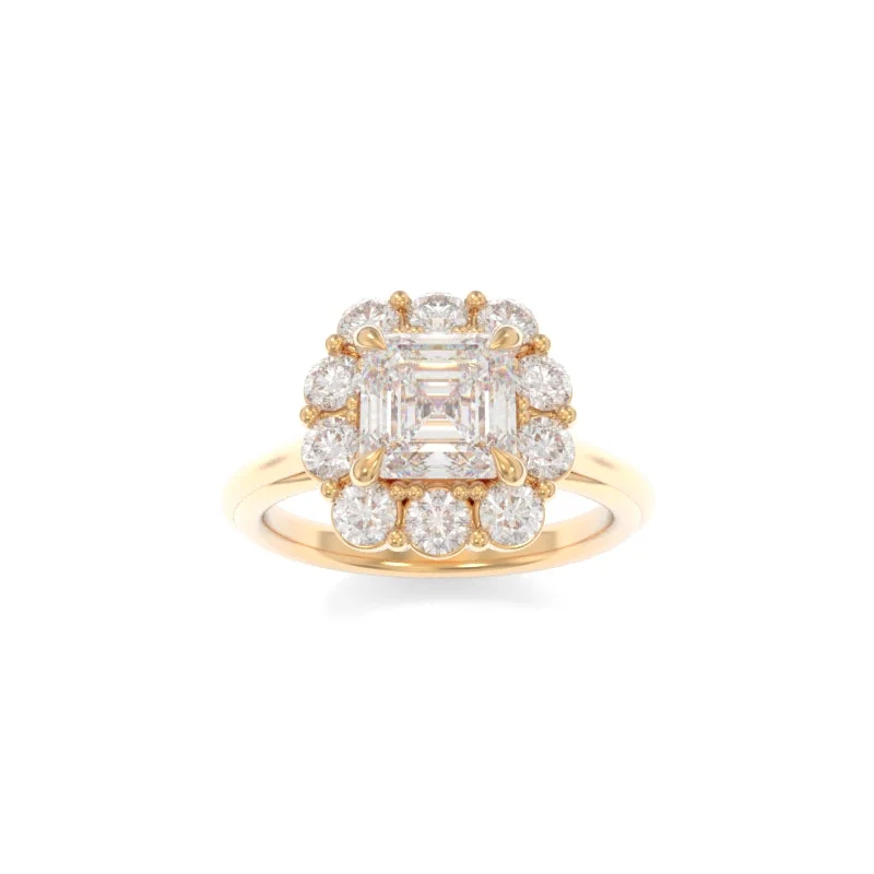 engagement rings with rubies for women -Poppy Ring Asscher