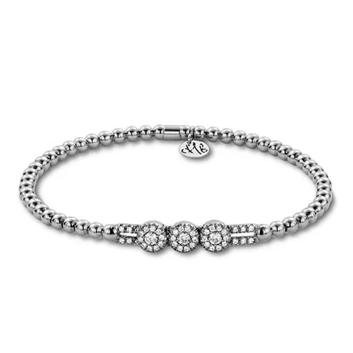 women’s sterling silver bracelets -0.54ctw. 18K White Gold Tresore Stretch Bracelet