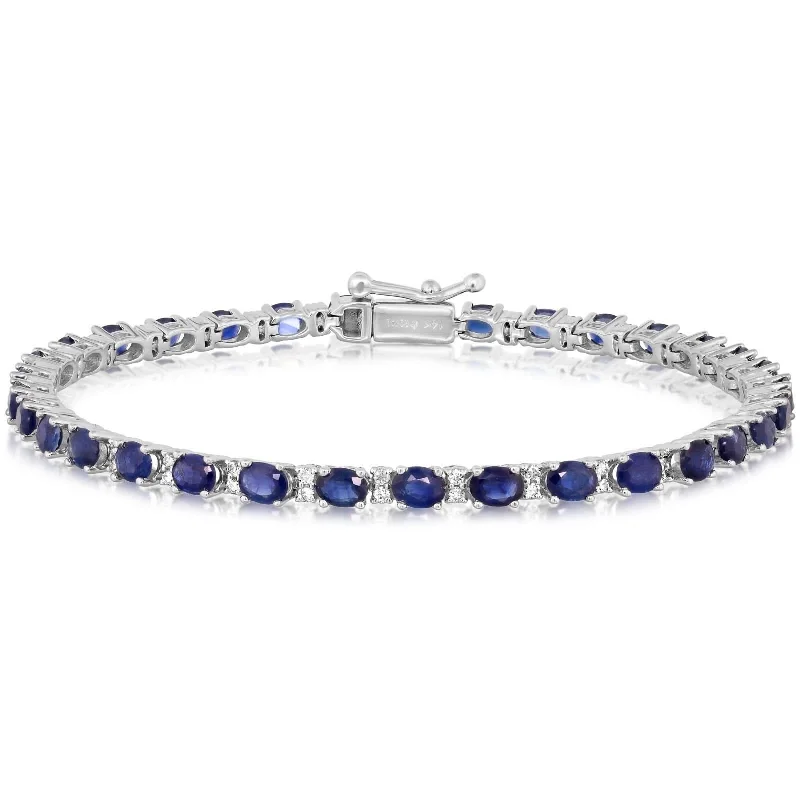 infinity bracelets for women -Oval Sapphire & Diamond Bracelet