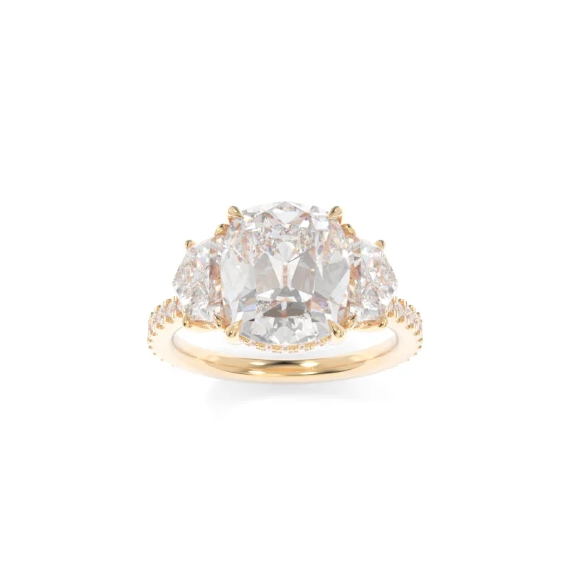 engagement rings with round diamonds and rubies for women -Michelle Ring (Cadillac Version) Old Mine Cushion