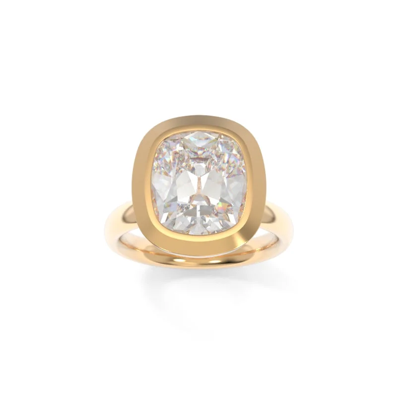 engagement rings with colored diamonds for women -Betty Solitaire Old Mine Cushion