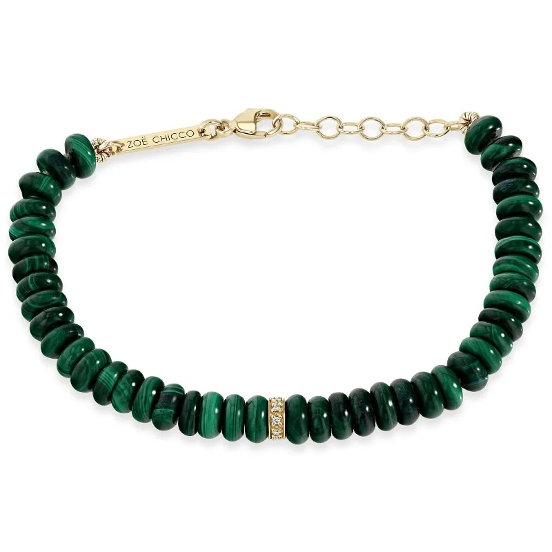 luxury charm bangles for women -ZOE CHICCO Malachite Beaded Bracelet