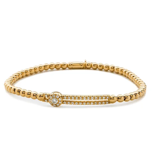 rose gold bracelets for women -0.25ctw, 18K Yellow Gold Tresore Stretch Bracelet