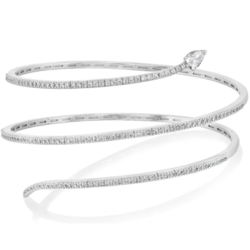 wrap bracelets for women -Diamond Coil Bracelet