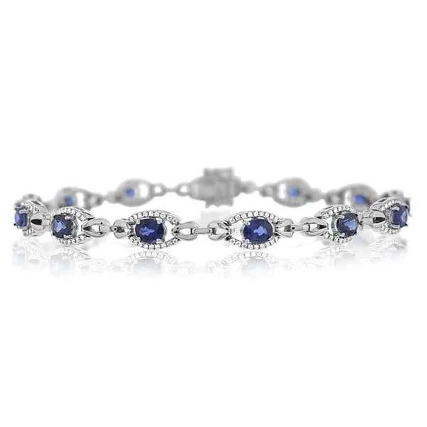 beaded bracelets for women -Sapphire & Diamond Bracelet