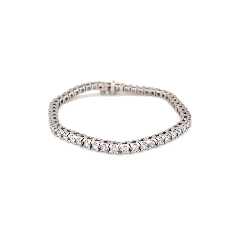 luxury bracelets for women -14 Karat White Gold Diamond Tennis Bracelet