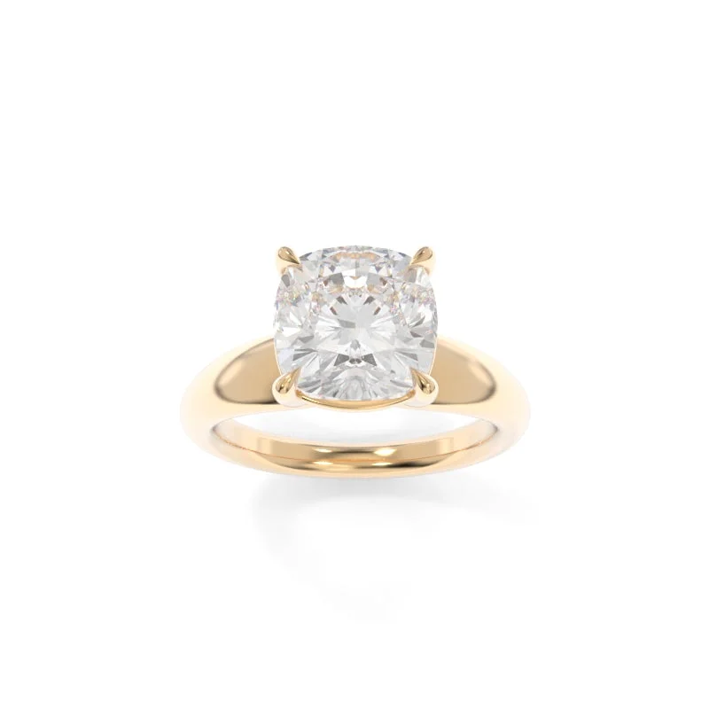 engagement rings with emerald diamonds for women -Arden Solitaire Cushion