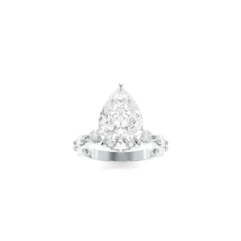 engagement rings with unique settings for women -Araceli Ring - 11x7.5mm Pear TTG Moissanite