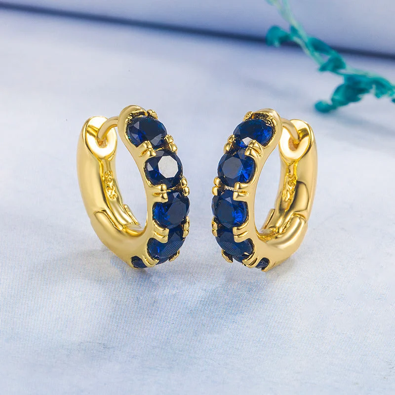 Blue Diamond Earrings [Yellow Gold]]