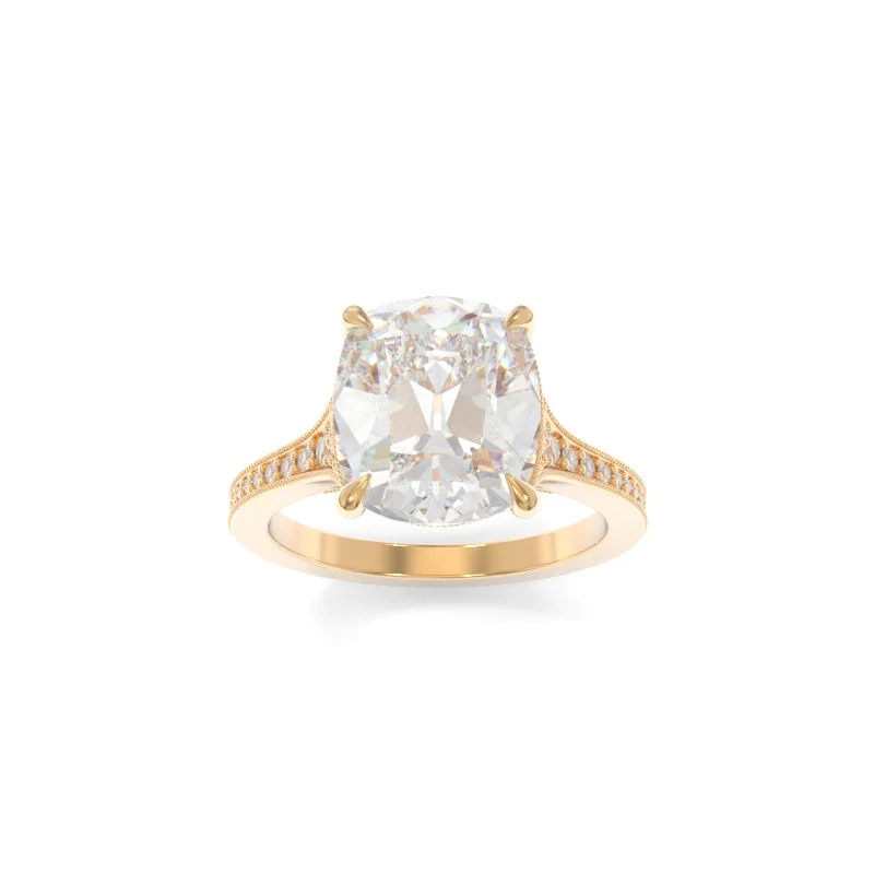 modern solitaire engagement rings for women -Viola Ring Old Mine Cushion