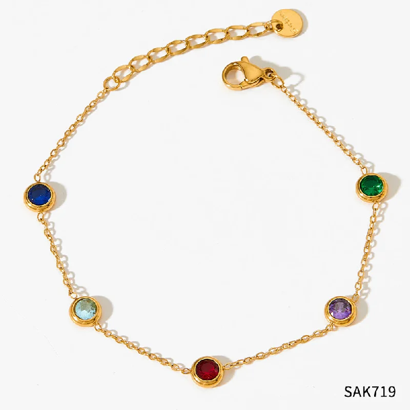 Sak719 Gold Bracelet Color Zirconium