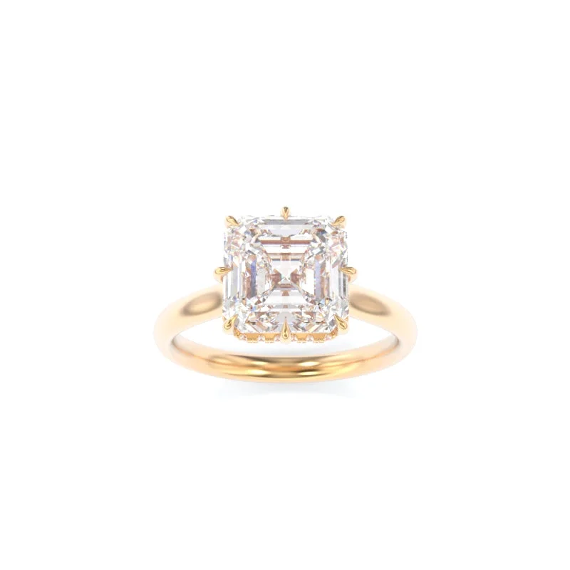 stackable engagement rings for women -LynnieBeth Solitaire Asscher