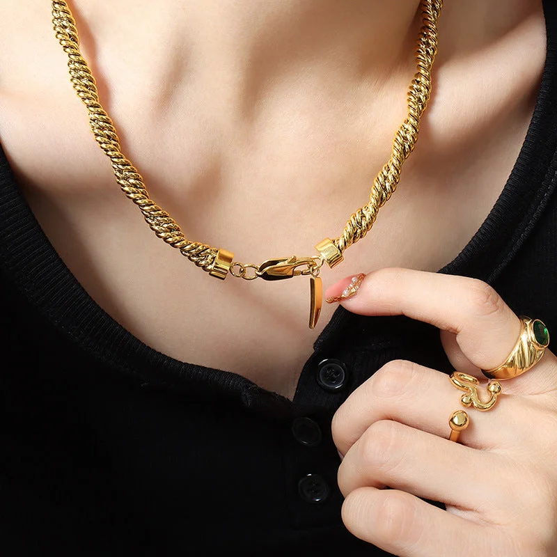 P1200-Gold Necklace + 40cm