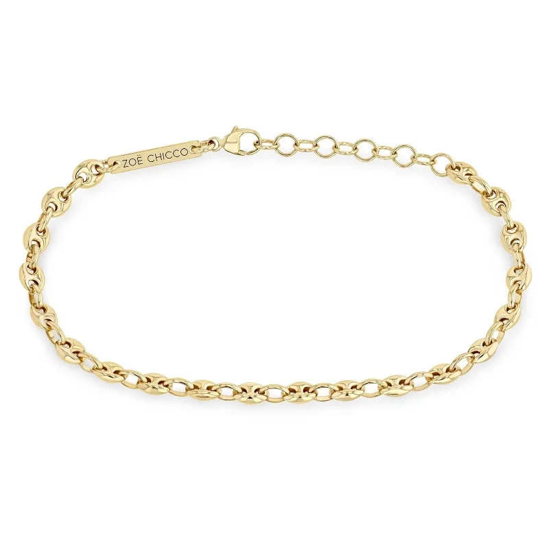 elegant tennis bracelets for women -ZOE CHICCO Small Puffed Mariner Chain Bracelet