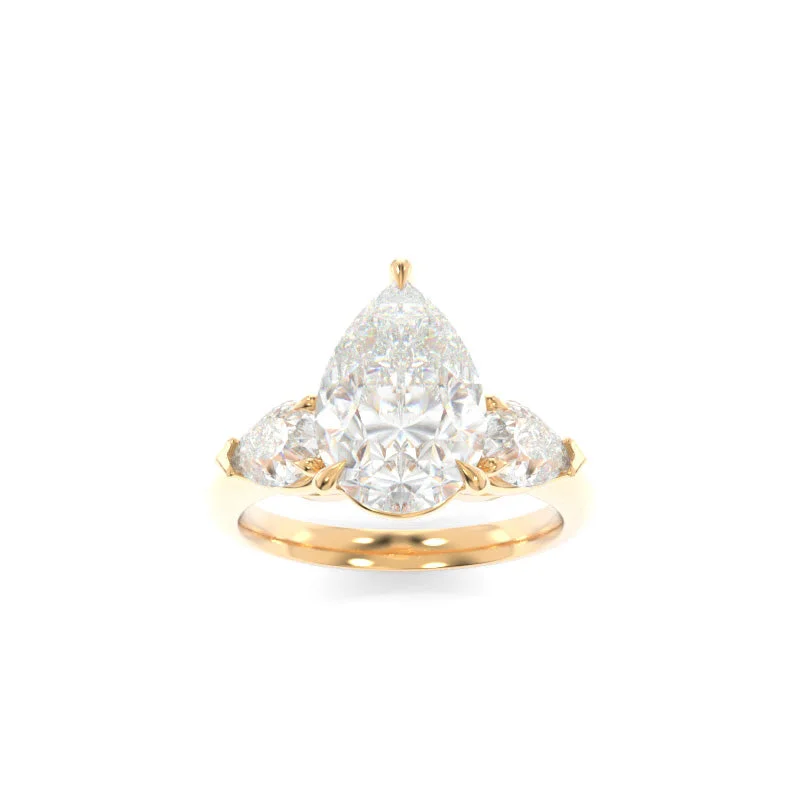 affordable diamond engagement rings for women -Charlotte Solitaire Pear