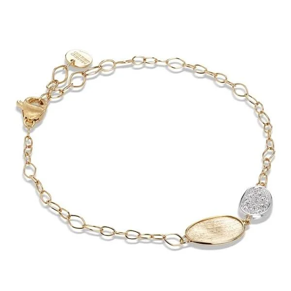 gold bangles for women -MARCO BICEGO Lunaria Diamond Petite Double Leaf Bracelet