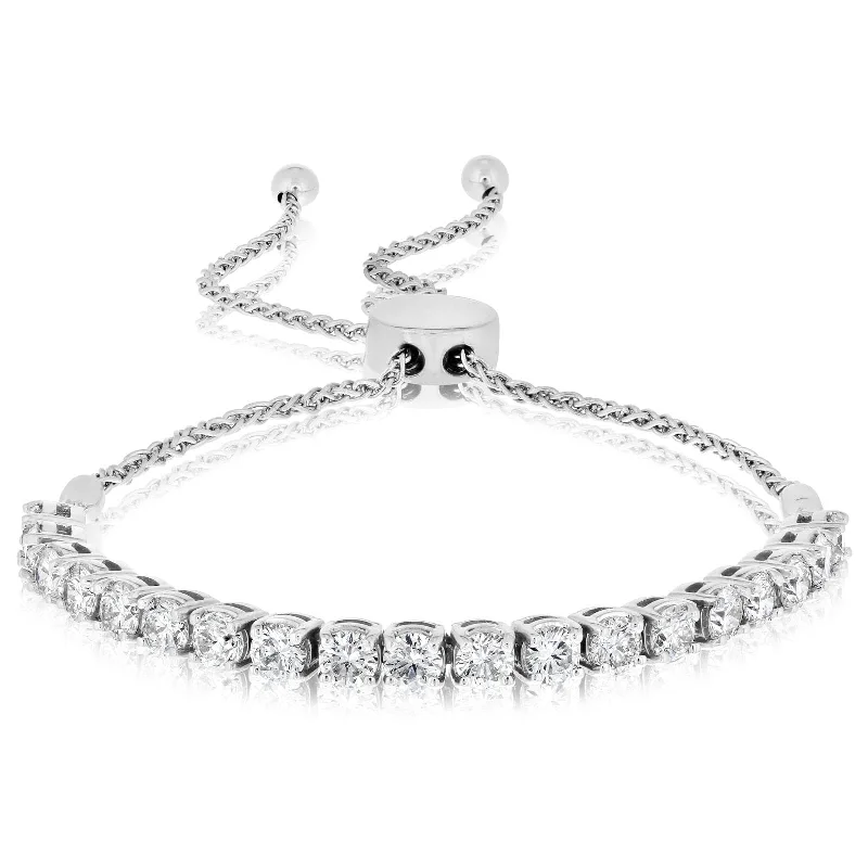 adjustable bracelets for women -3 Carat Adjustable Diamond Tennis Bolo Bracelet