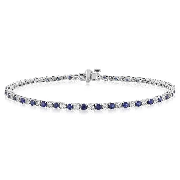 elegant tennis bracelets for women -Sapphire & Diamond Bracelet