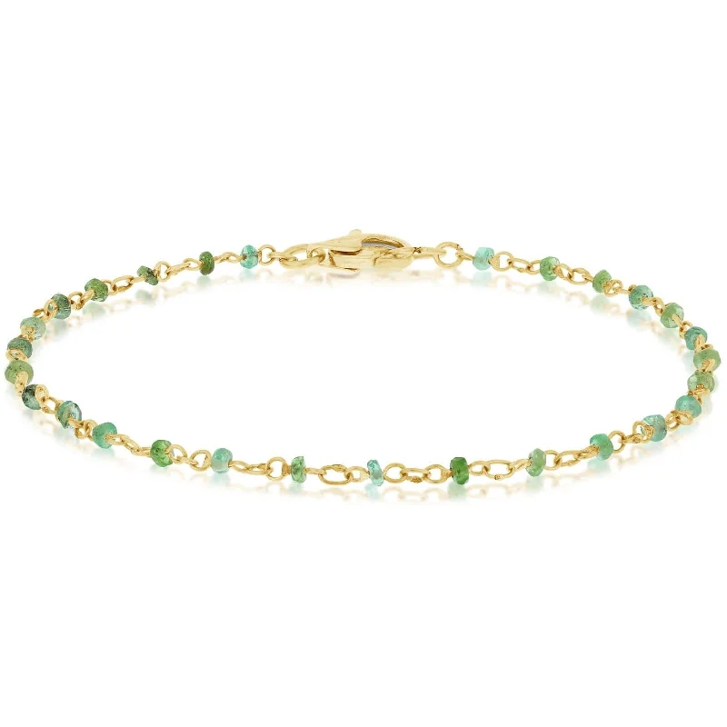 infinity bracelets for women -Emerald Station Bead Bracelet