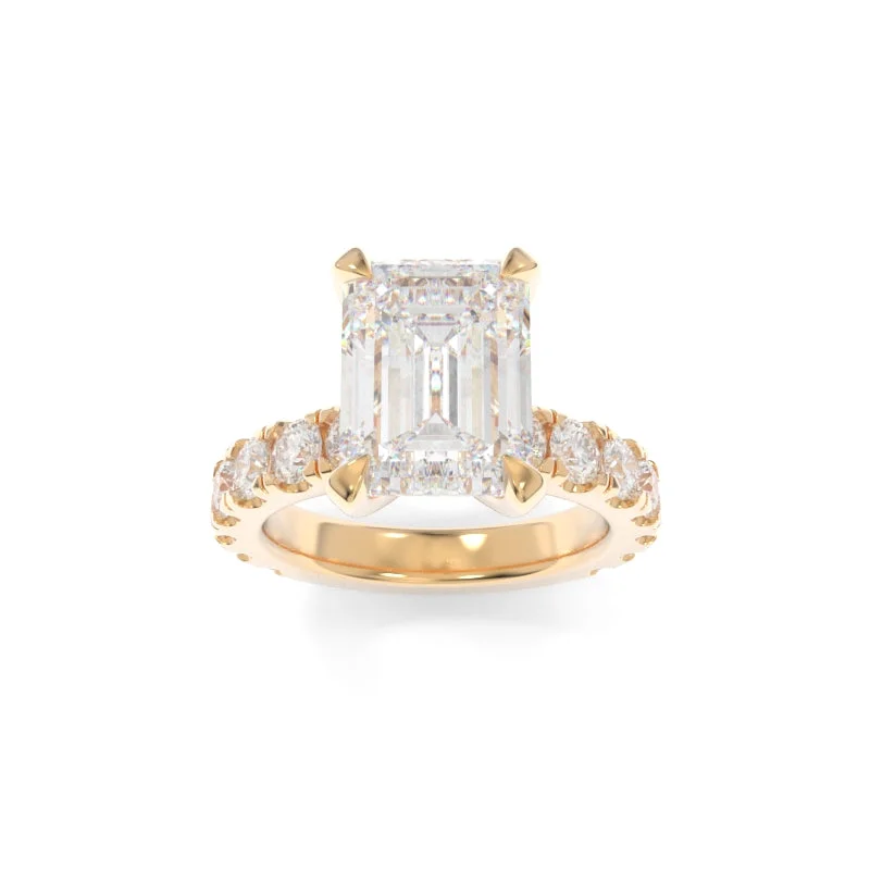 yellow gold engagement rings for women -Simone Ring Emerald