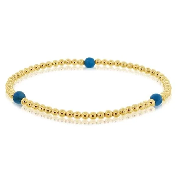 pearl bracelets for women -3mm Gold Filled & Apatite Beaded Bracelet