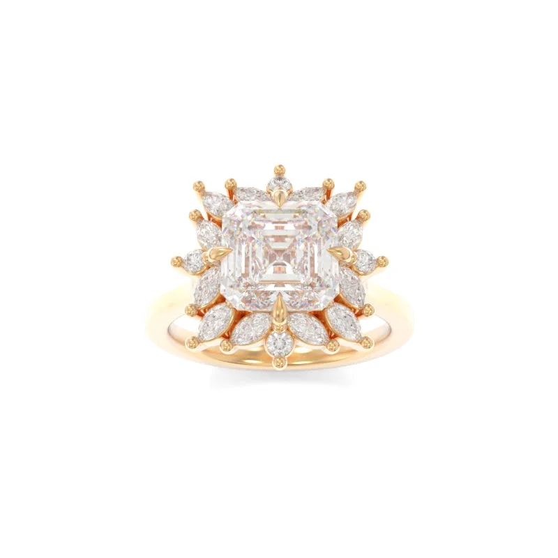 personalized engagement rings for women -Wilma Ring Asscher