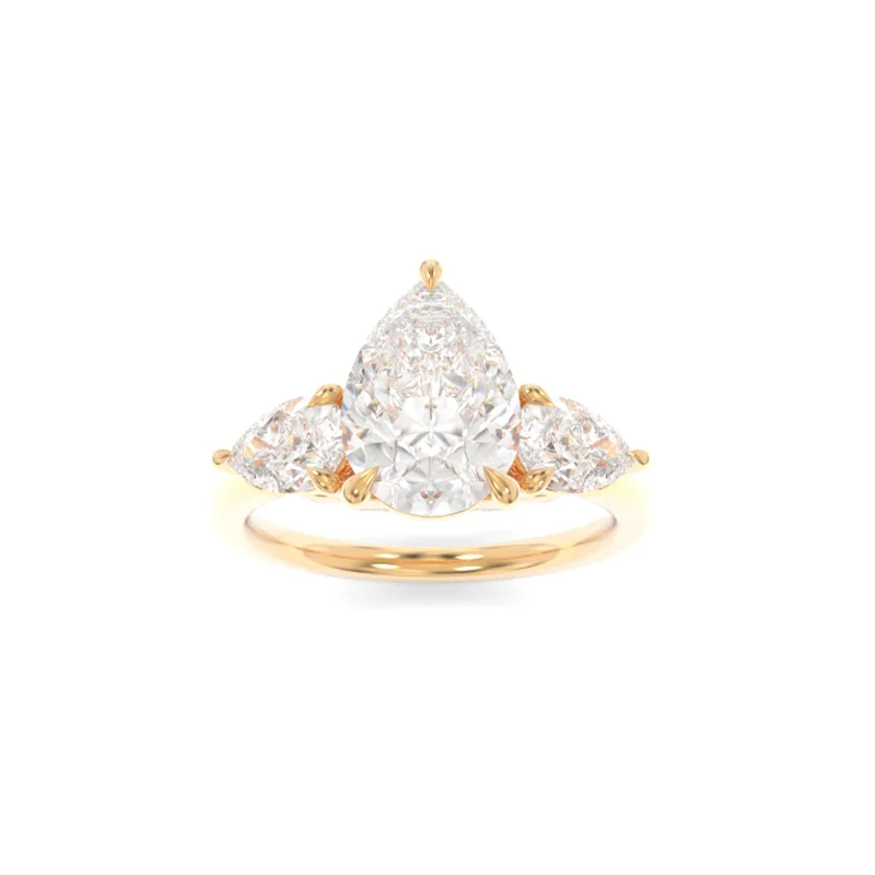 engagement rings with baguette diamonds for women -Samantha Solitaire Pear