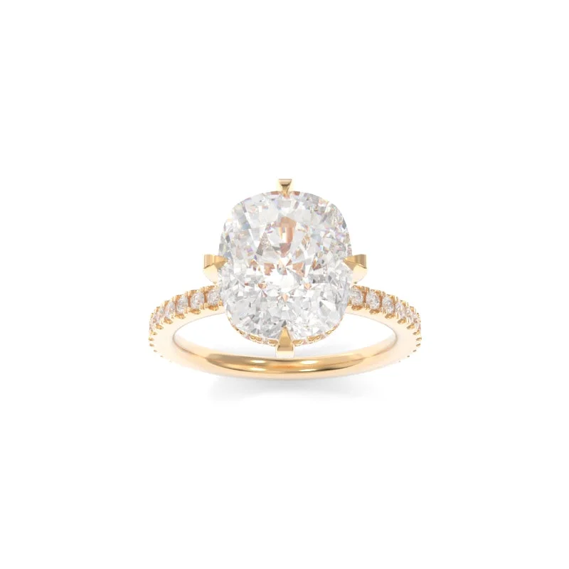 halo engagement rings for women -Natasha Ring Elongated Cushion