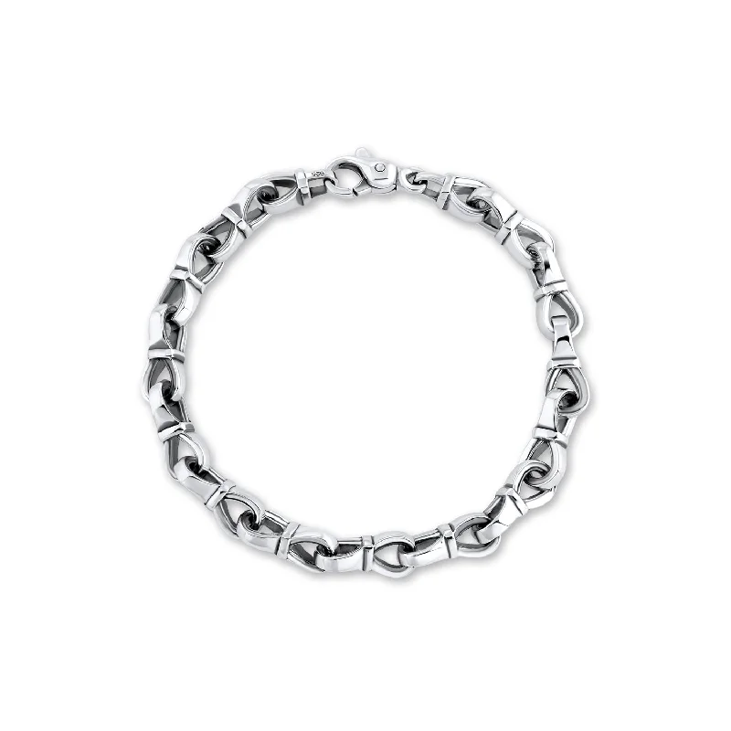 pearl bangles for women -Sterling Silver Infinity Link Bracelet