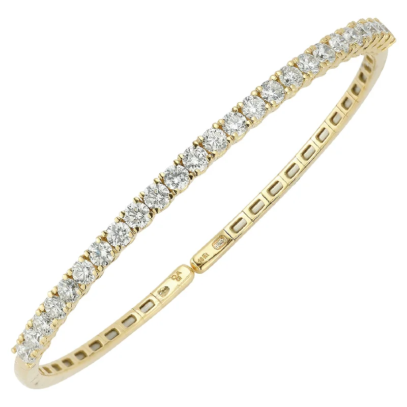 women’s chunky gold bracelets -18 Karat Yellow Gold Diamond Bangle Bracelet