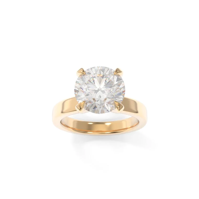 engagement rings with hidden halos for women -Simone Solitaire Round