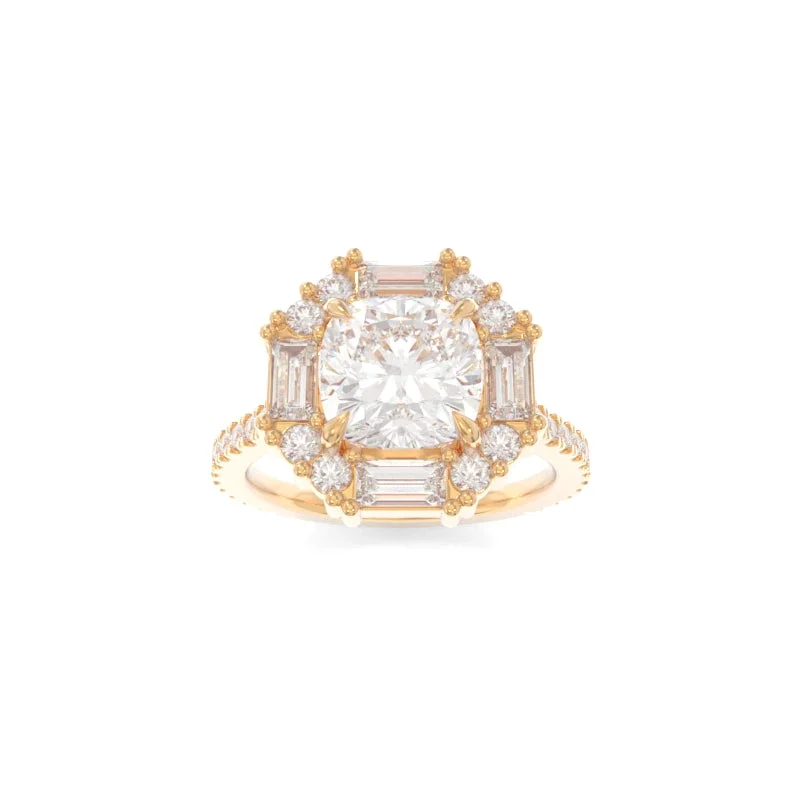 engagement rings with baguette diamonds for women -Cordelia Ring Cushion