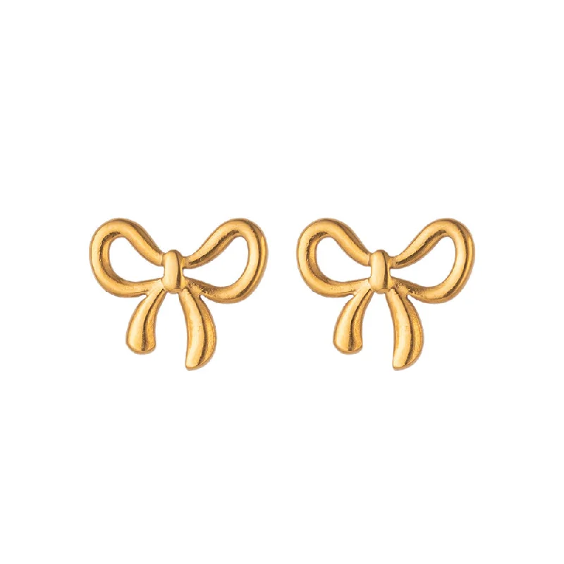 Bow Stud Earrings Gold