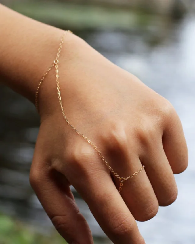 stretch bangles for women -Simple Hand Chain Bracelets