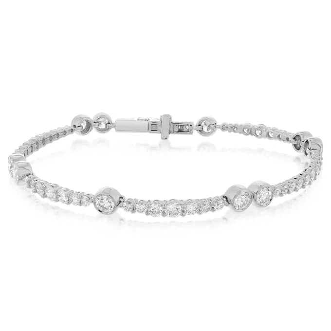 pearl bracelets for weddings -4.80 Carat Diamond Station Bracelet