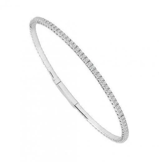 gold bangles for women -Flexible Diamond Tennis Bracelet