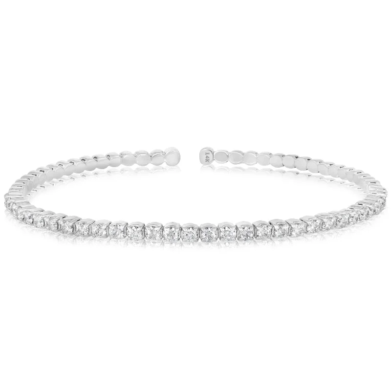 women’s simple bangle sets -1 Carat Diamond Flex Cuff Bracelet