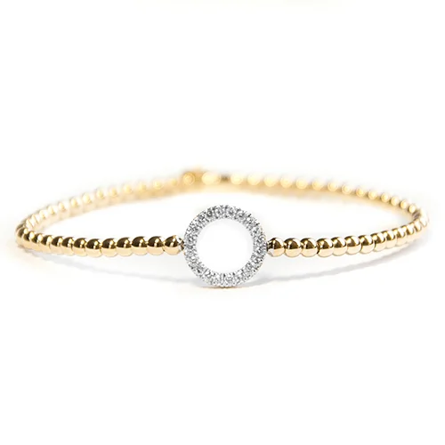 elegant bracelets for women -0.28ctw, 18K Yellow Gold Tresore Stretch Bracelet